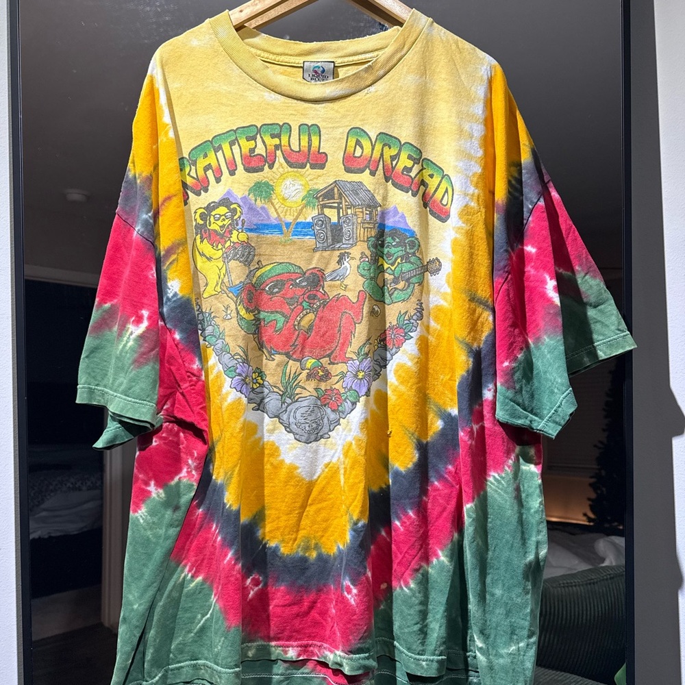 Rare Vintage Grateful Dead “Grateful Dread” Tie-Dye Tshirt 1999 liquid Blue tag